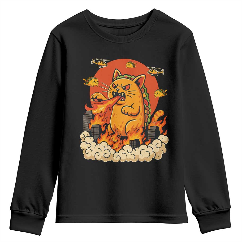 Tacocat Monster Youth Sweatshirt Funny Cats Taco Lovers TS14 Black Print Your Wear