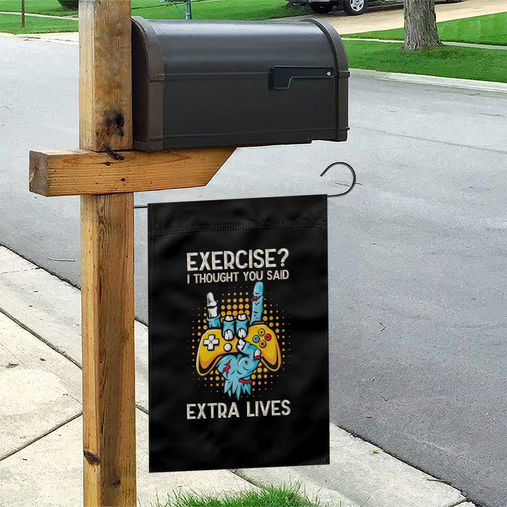 Funny Gamer Skeleton Hand Garden Flag Exercise I Thought You Said Extra Lives TS14 Print Your Wear