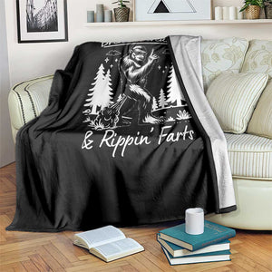 Funny Bigfoot Sasquatch Throw Blanket Breakin Hearts And Rippin Farts TS14 Print Your Wear