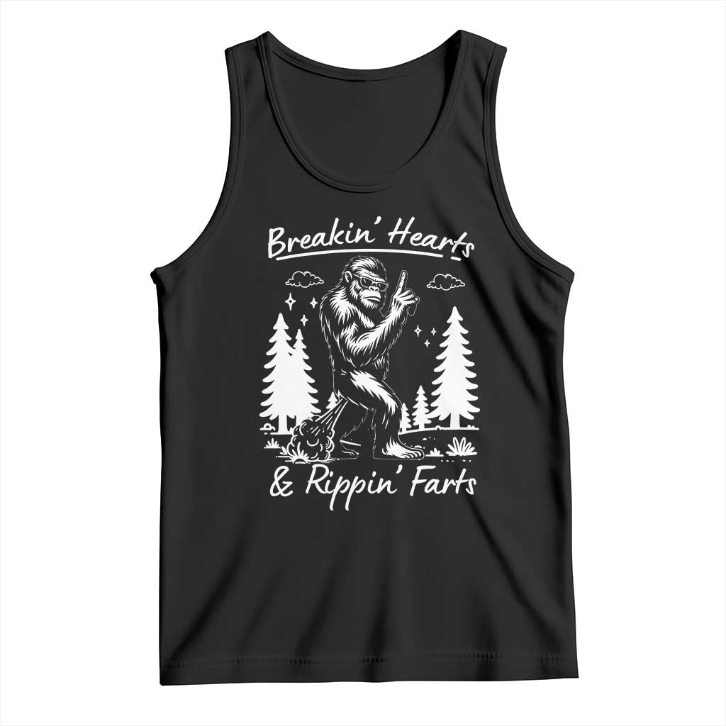 Funny Bigfoot Sasquatch Tank Top Breakin Hearts And Rippin Farts TS14 Black Print Your Wear