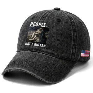Funny Alpha Wolf Meme Washed Cotton Baseball Cap Sarcastic People Not A Big Fan TS14 Print Your Wear