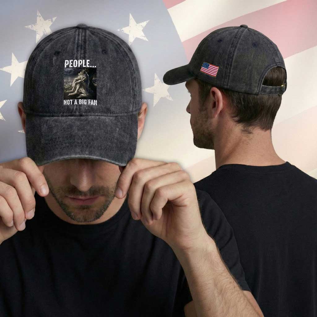 Funny Alpha Wolf Meme Washed Cotton Baseball Cap Sarcastic People Not A Big Fan TS14 Print Your Wear