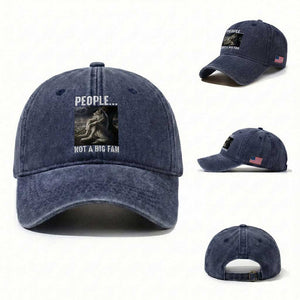 Funny Alpha Wolf Meme Washed Cotton Baseball Cap Sarcastic People Not A Big Fan TS14 Washed Cap Universal Fit Navy Print Your Wear