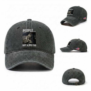Funny Alpha Wolf Meme Washed Cotton Baseball Cap Sarcastic People Not A Big Fan TS14 Washed Cap Universal Fit Dark Green Print Your Wear