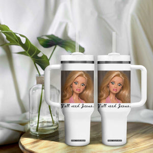 Ya'll Need Jesus Disgusted Face Christian Funny Tumbler With Handle TS14 Print Your Wear