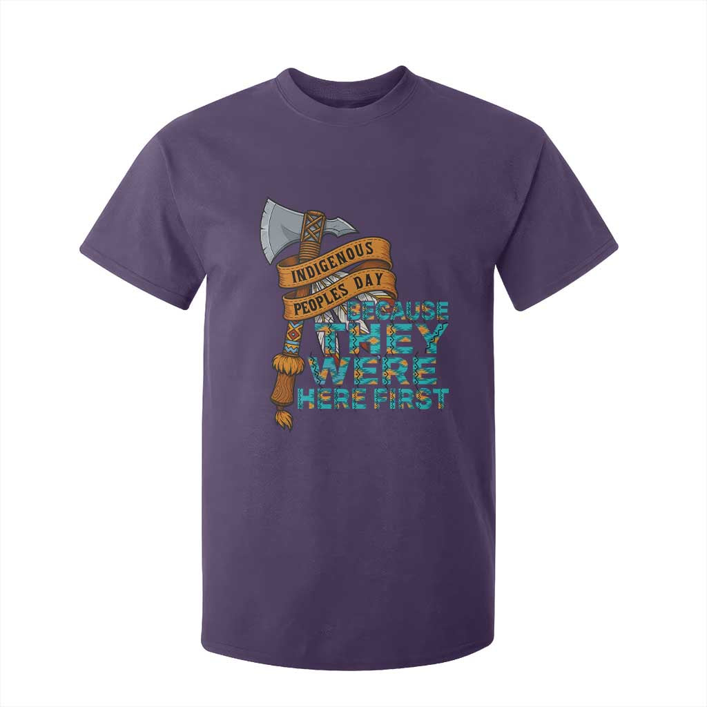Indigenous People T Shirt For Kid Native American Day Because They Were Here First TS14 Purple Print Your Wear