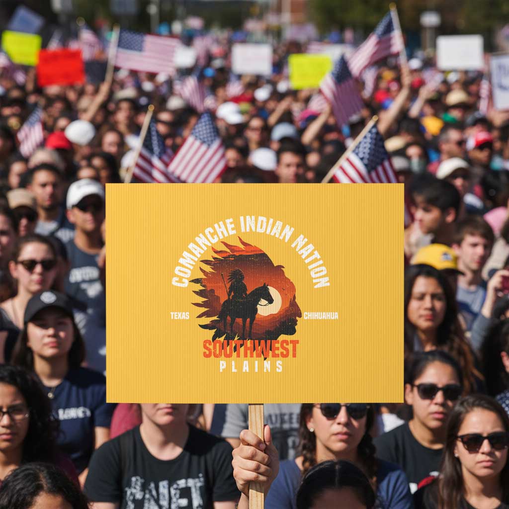 Comanche Native American Indian Chief Respect Protest Sign TS14 Horizontal 18