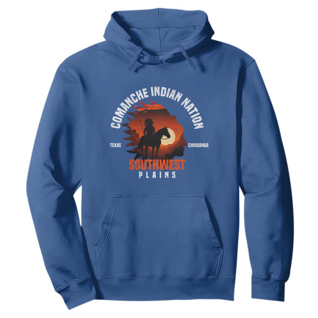 Comanche Native American Indian Chief Respect Hoodie TS14 Royal Blue Print Your Wear