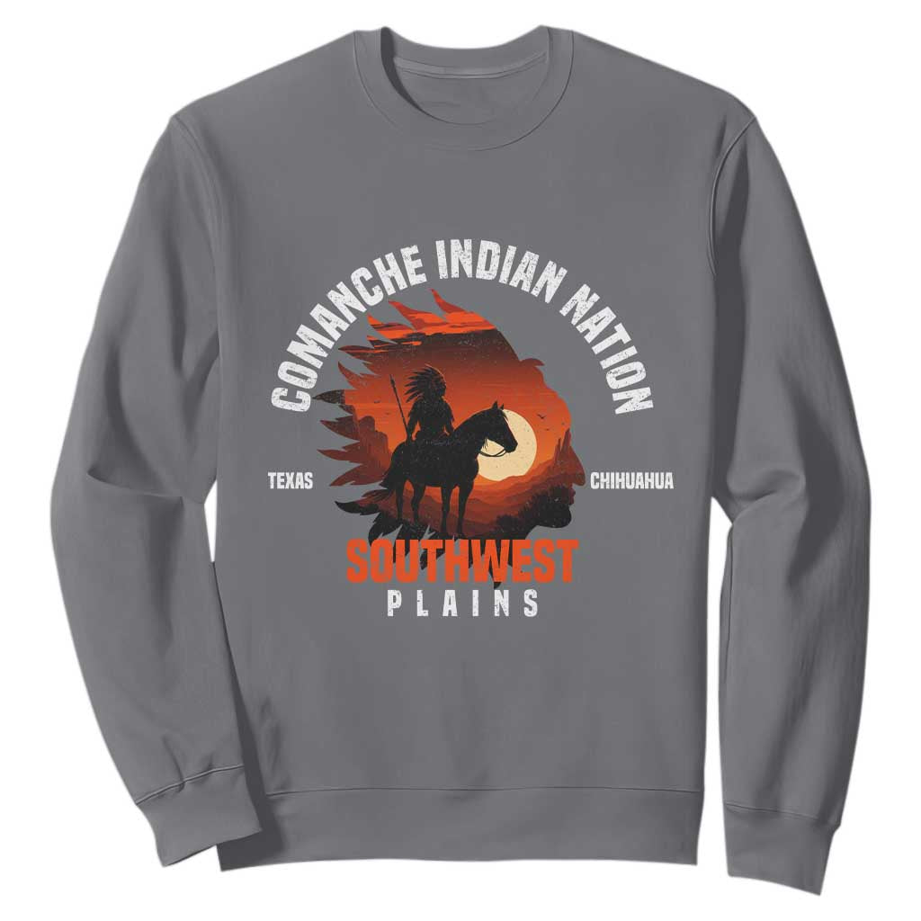 Comanche Native American Indian Chief Respect Sweatshirt TS14 Charcoal Print Your Wear