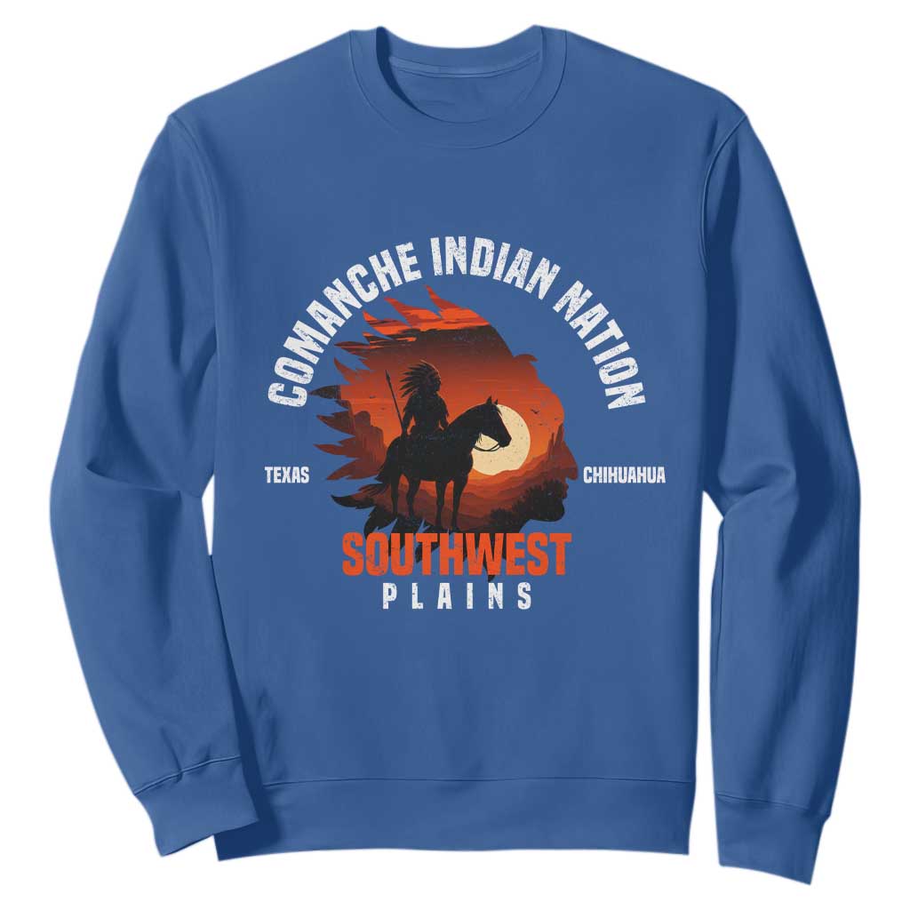 Comanche Native American Indian Chief Respect Sweatshirt TS14 Royal Blue Print Your Wear