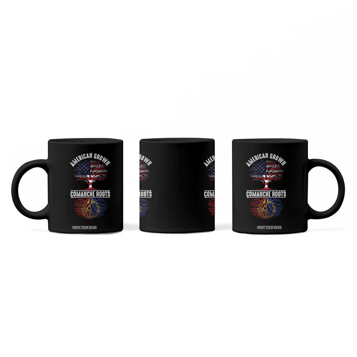 Distressed Tree Coffee Mug American Grown with Comanche Roots TS14 Print Your Wear
