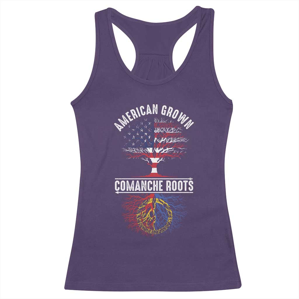 Distressed Tree Racerback Tank Top American Grown with Comanche Roots TS14 Purple Print Your Wear