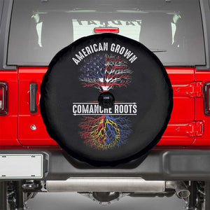 Distressed Tree Spare Tire Cover American Grown with Comanche Roots TS14 Black Print Your Wear