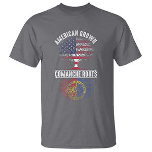 Distressed Tree T Shirt American Grown with Comanche Roots TS14 Charcoal Print Your Wear