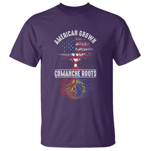 Distressed Tree T Shirt American Grown with Comanche Roots TS14 Purple Print Your Wear