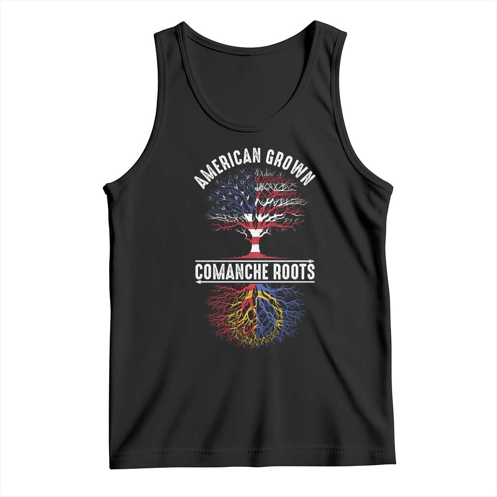 Distressed Tree Tank Top American Grown with Comanche Roots TS14 Black Print Your Wear