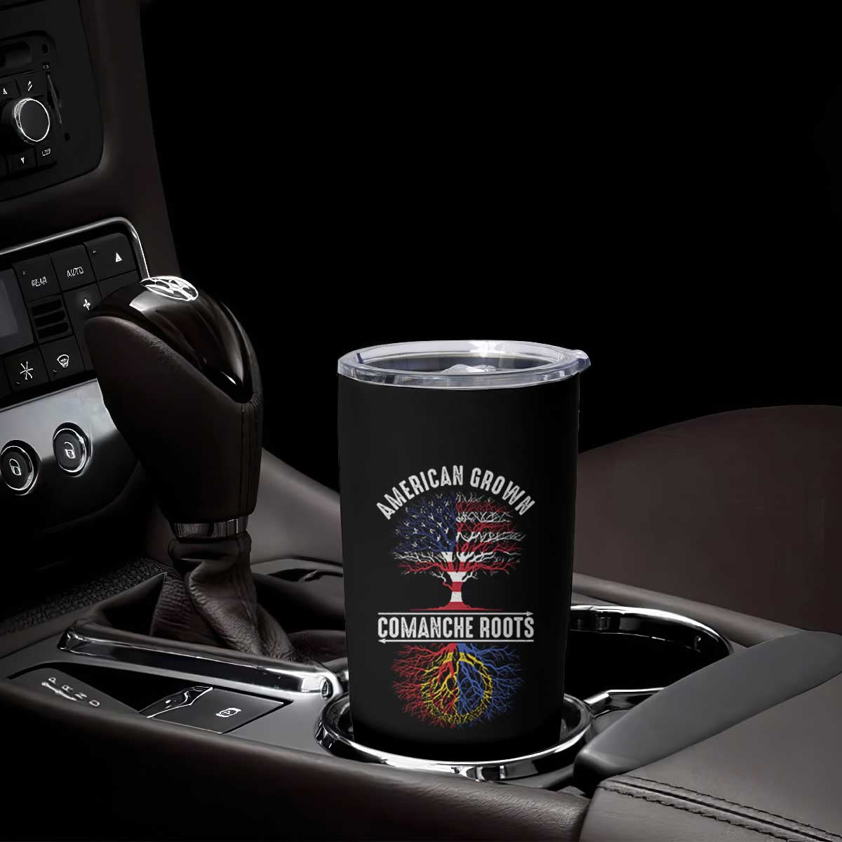 Distressed Tree Tumbler Cup American Grown with Comanche Roots TS14 Print Your Wear