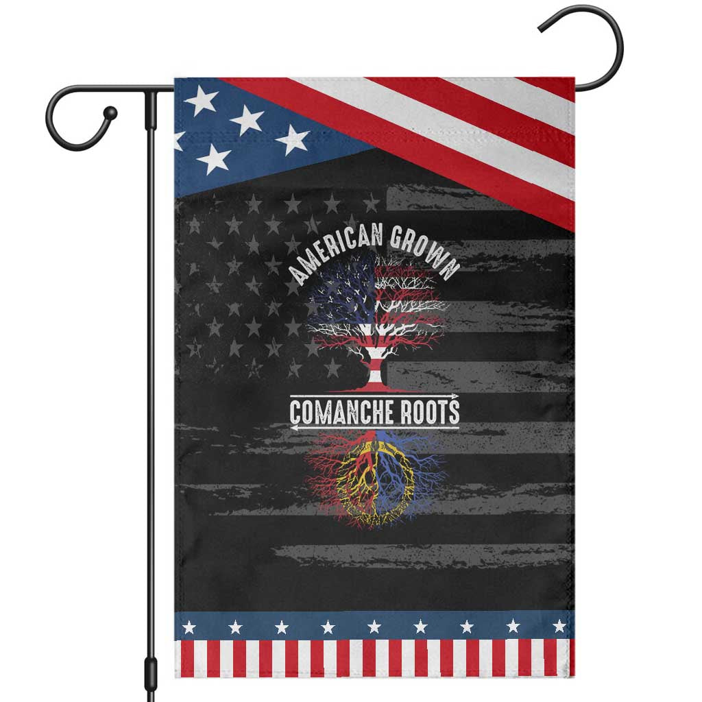 Distressed Tree Garden Flag American Grown with Comanche Roots TS14 Distressed Black Blue Print Your Wear