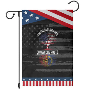 Distressed Tree Garden Flag American Grown with Comanche Roots TS14 Distressed Black Blue Print Your Wear