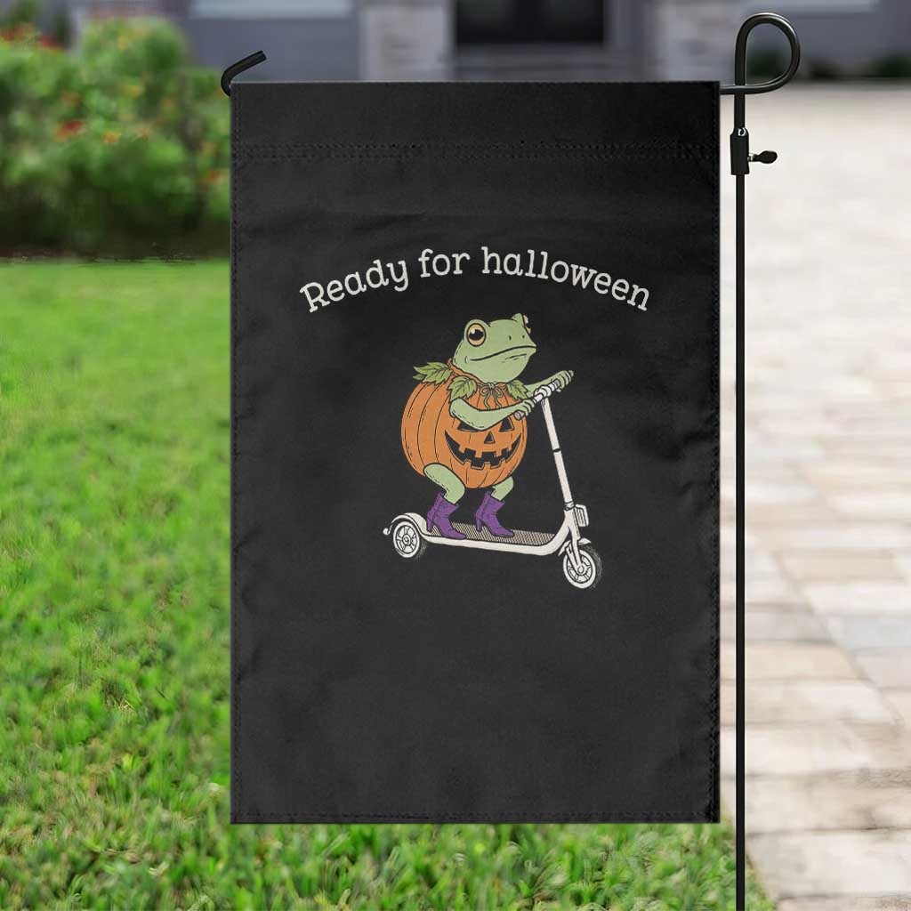 Ready For Halloween Frog Garden Flag Funny Frog Scooter Pumpkin Costume Gift TS14 Print Your Wear