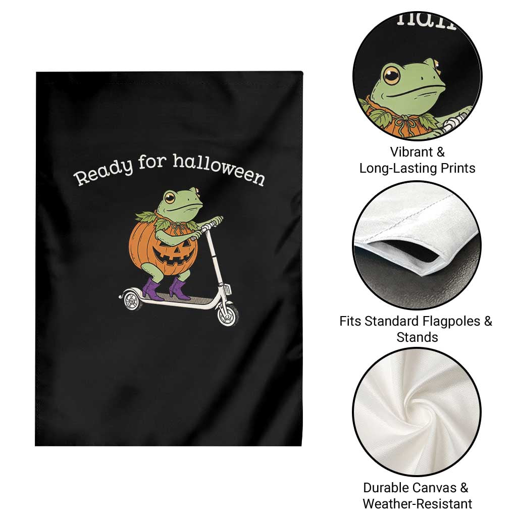 Ready For Halloween Frog Garden Flag Funny Frog Scooter Pumpkin Costume Gift TS14 Print Your Wear
