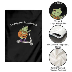 Ready For Halloween Frog Garden Flag Funny Frog Scooter Pumpkin Costume Gift TS14 Print Your Wear