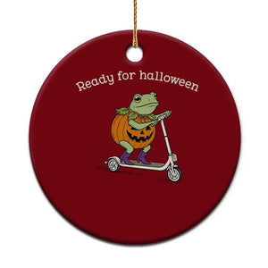 Ready For Halloween Frog Ceramic Ornament Funny Frog Scooter Pumpkin Costume Gift TS14 1pc Red Print Your Wear