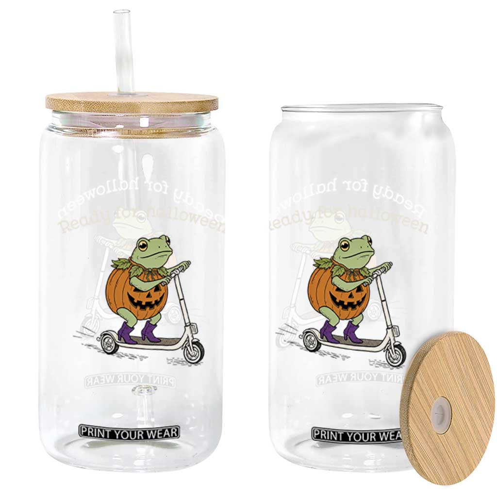Ready For Halloween Frog Glass Can Funny Frog Scooter Pumpkin Costume Gift TS14 Print Your Wear
