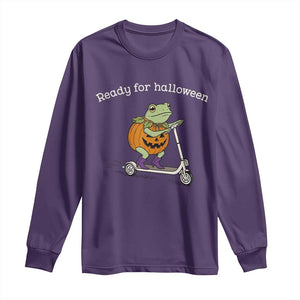 Ready For Halloween Frog Long Sleeve Shirt Funny Frog Scooter Pumpkin Costume Gift TS14 Purple Print Your Wear