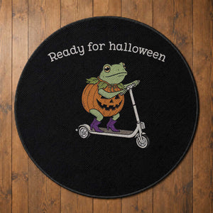 Ready For Halloween Frog Round Rug Funny Frog Scooter Pumpkin Costume Gift