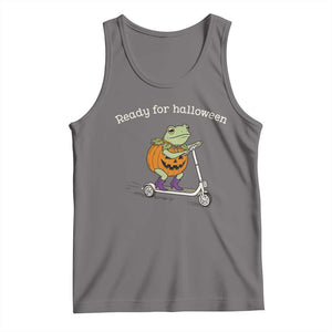 Ready For Halloween Frog Tank Top Funny Frog Scooter Pumpkin Costume Gift TS14 Deep Heather Print Your Wear
