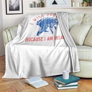 I Will Succeed Because I Am Insane Throw Blanket Funny Jimothy Raccoon Meme TS14 Print Your Wear