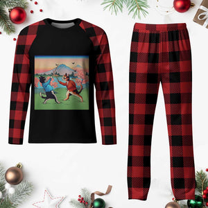 Funny Kendo Cat Plaid Pajama Set Samurai Martial Arts TS14 Buffalo Plaid Print Your Wear