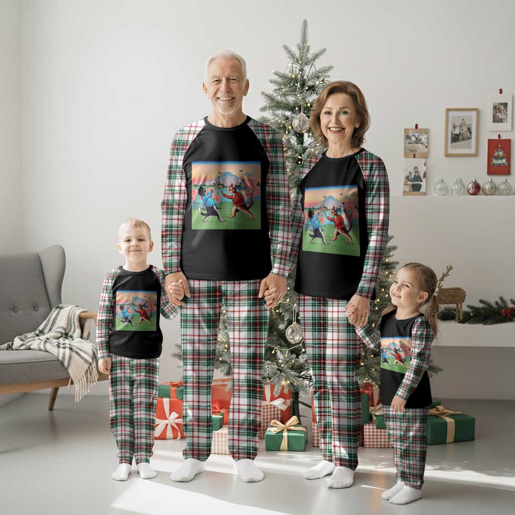 Funny Kendo Cat Plaid Pajama Set Samurai Martial Arts TS14 Christmas Plaid Print Your Wear