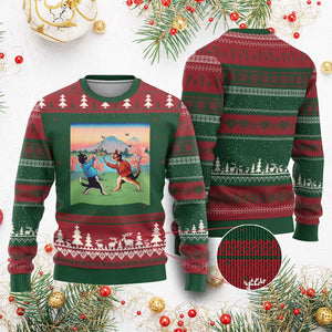 Funny Kendo Cat Ugly Christmas Sweater Samurai Martial Arts TS14 Red Green Print Your Wear