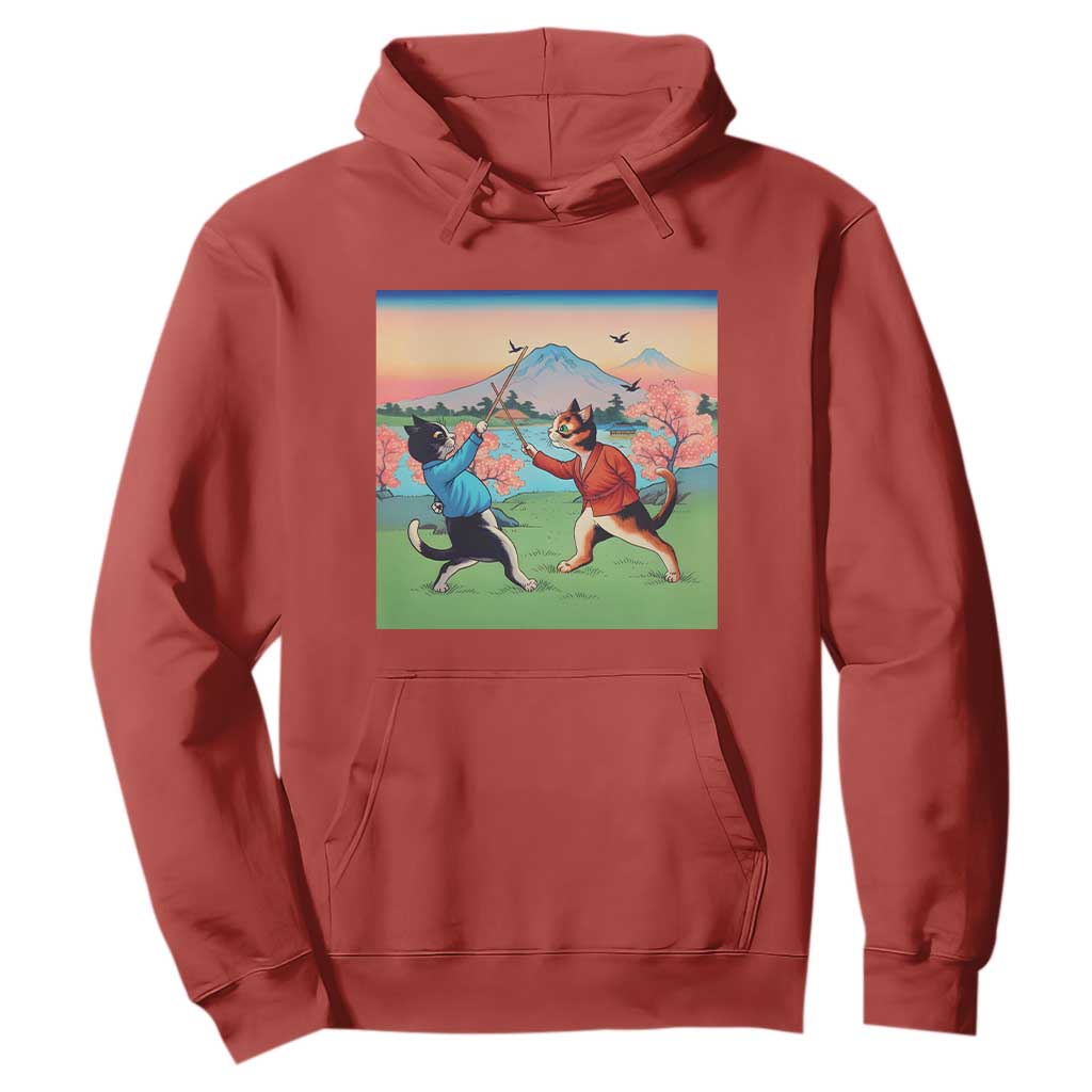 Funny Kendo Cat Hoodie Samurai Martial Arts TS14 Red Print Your Wear