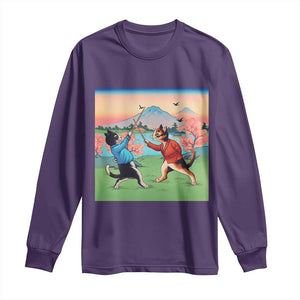 Funny Kendo Cat Long Sleeve Shirt Samurai Martial Arts TS14 Purple Print Your Wear