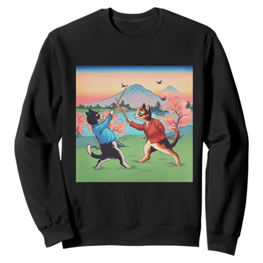 Funny Kendo Cat Sweatshirt Samurai Martial Arts TS14 Black Print Your Wear