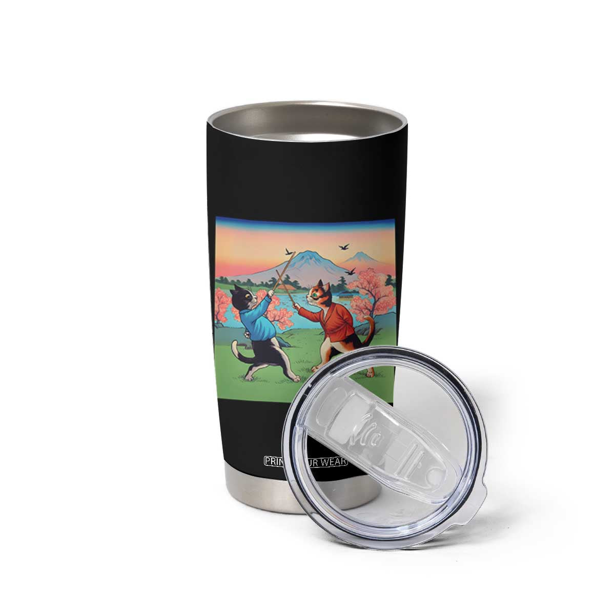 Funny Kendo Cat Tumbler Cup Samurai Martial Arts TS14 Print Your Wear