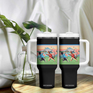 Funny Kendo Cat Tumbler With Handle Samurai Martial Arts TS14 Print Your Wear