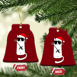 Funny Cat Fencing Xmas Ceramic Ornament Cute Kitty Lover TS14 Print Your Wear