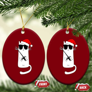 Funny Cat Fencing Xmas Ceramic Ornament Cute Kitty Lover TS14 Print Your Wear