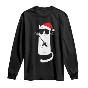 Funny Cat Fencing Christmas Long Sleeve Shirt Cute Kitty Lover TS14 Black Print Your Wear