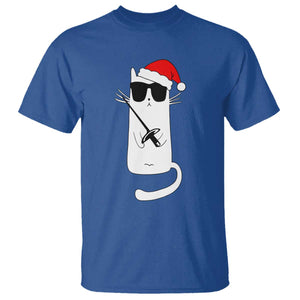 Funny Cat Fencing Christmas T Shirt Cute Kitty Lover TS14 Royal Blue Print Your Wear