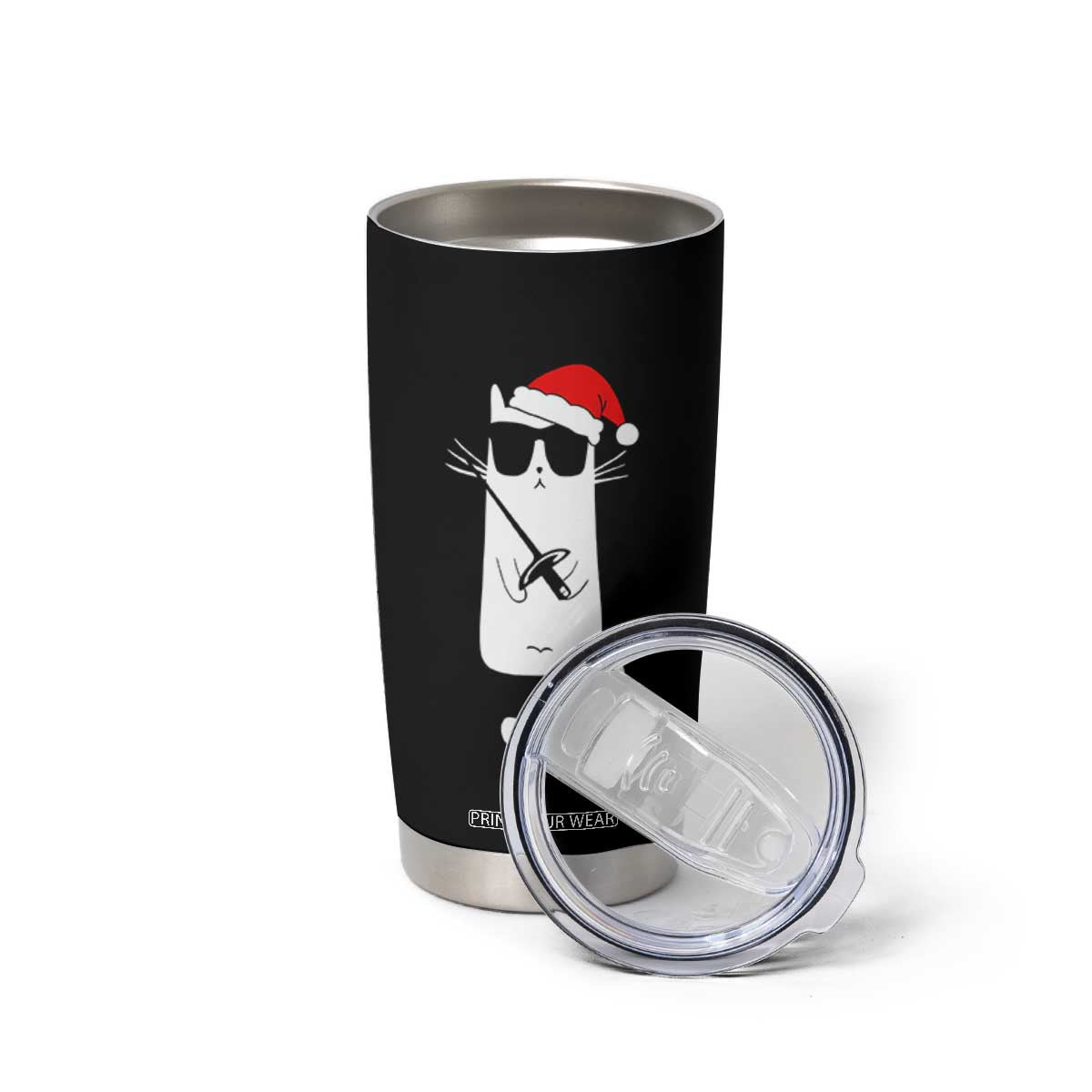 Funny Cat Fencing Christmas Tumbler Cup Cute Kitty Lover TS14 Print Your Wear