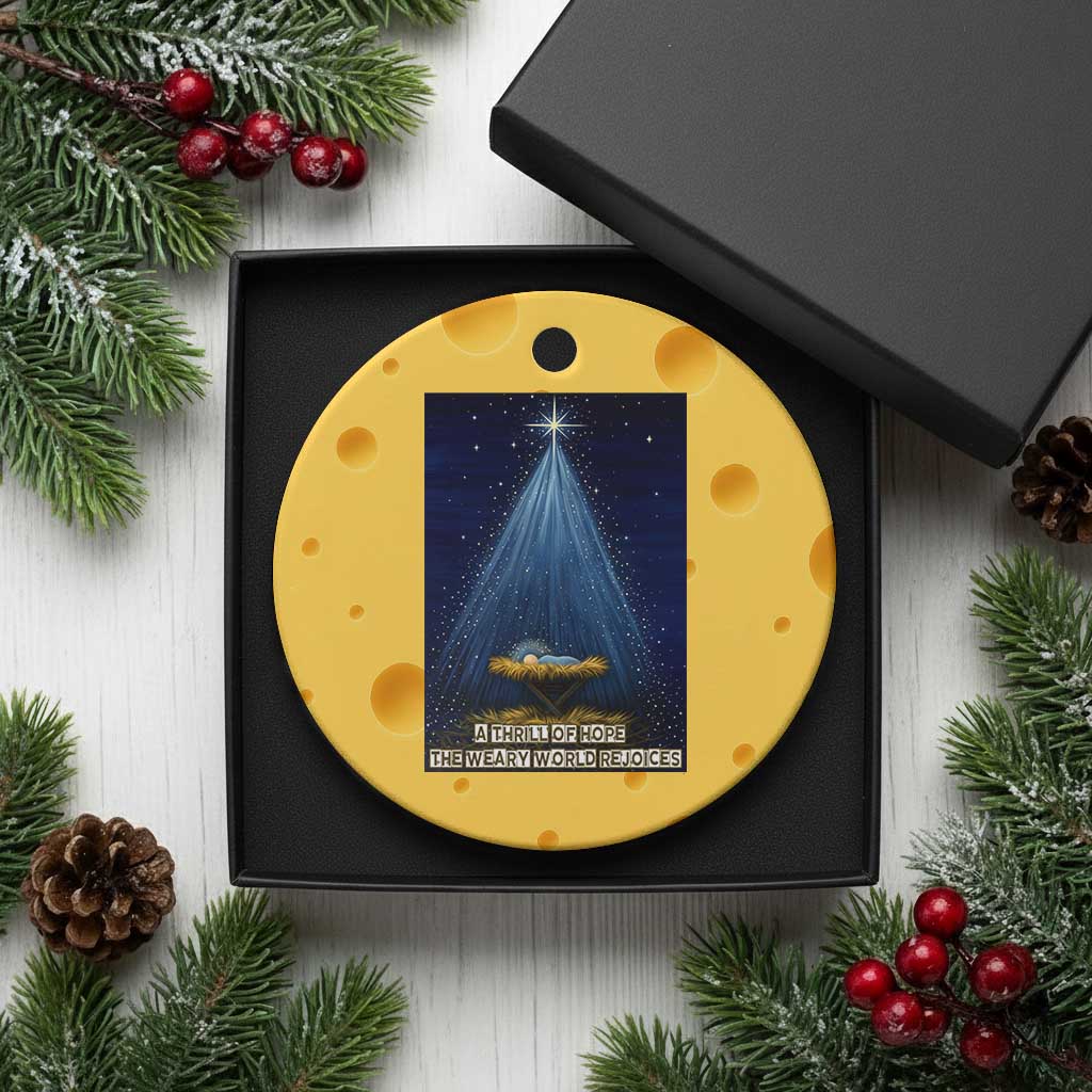 Nativity Scene Xmas Ceramic Ornament Biible Baby Jesus Christian TS14 1pc Yellow Cheese Print Your Wear