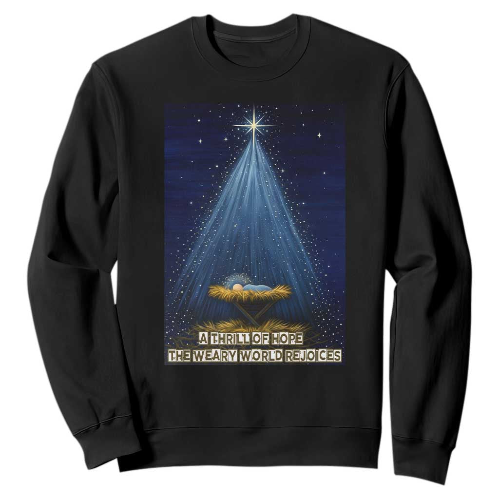 Nativity Scene Christmas Sweatshirt Biible Baby Jesus Christian TS14 Black Print Your Wear