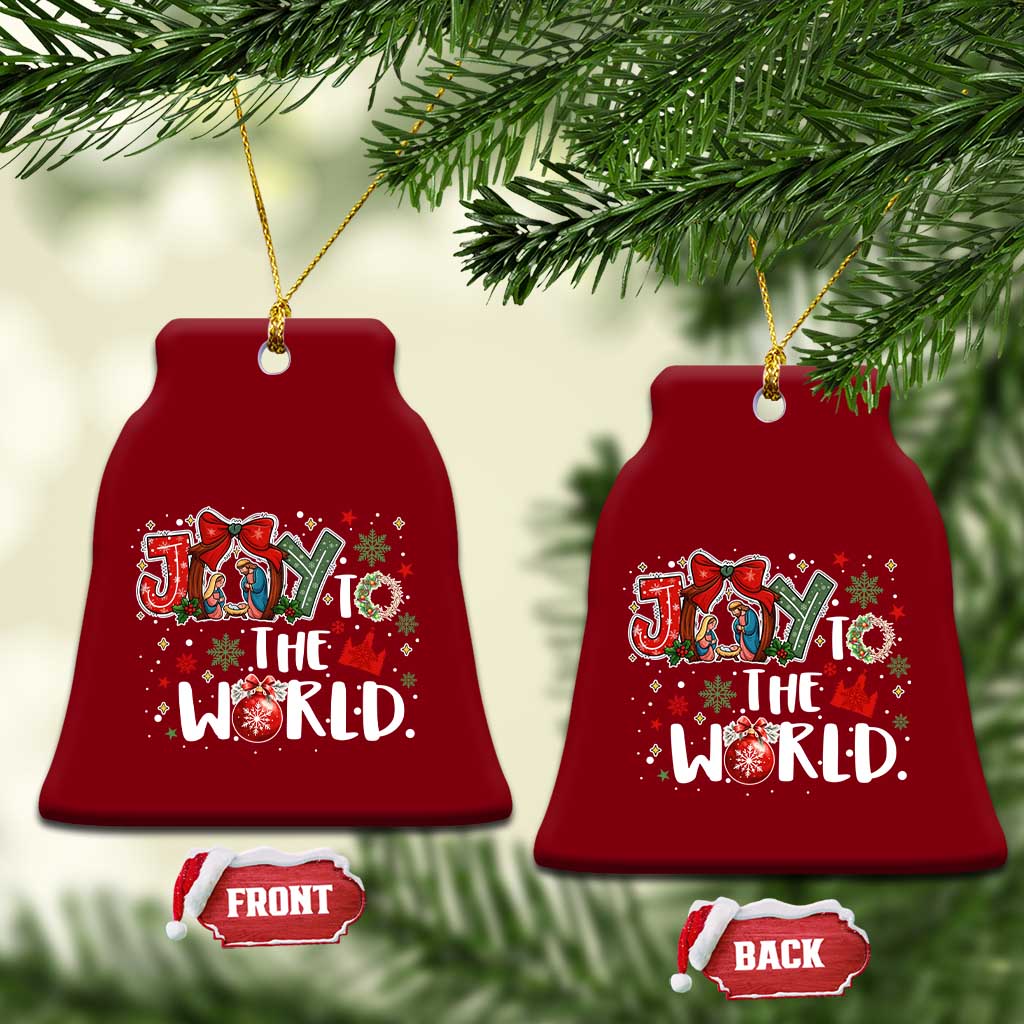 Nativity Scene Xmas Ceramic Ornament Joy To The World TS14 Print Your Wear