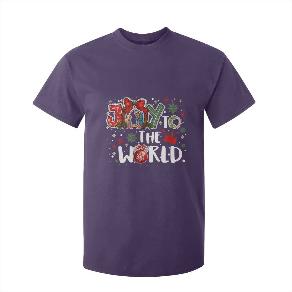 Nativity Scene Christmas T Shirt For Kid Joy To The World TS14 Purple Print Your Wear