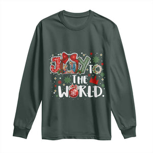 Nativity Scene Christmas Long Sleeve Shirt Joy To The World TS14 Dark Forest Green Print Your Wear
